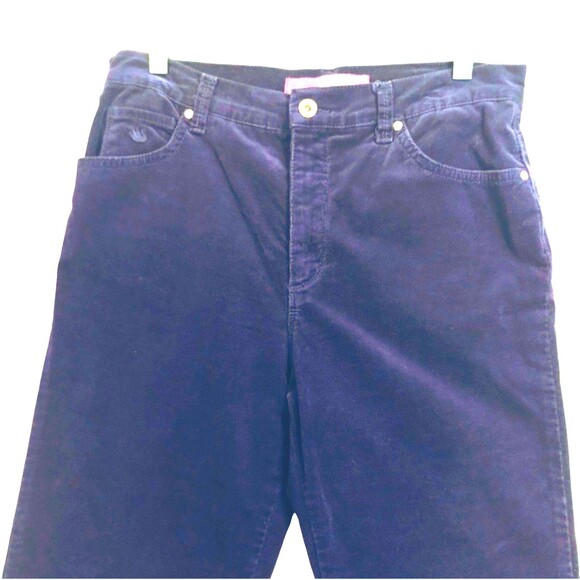 Gloria Vanderbilt Pants Women's 10 Straight Leg Zip Corduroy Midnight Purple - Picture 2 of 10